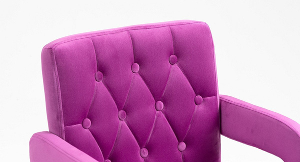 HR8404CROSS Scaun Catifea Fucsia cu Bază Aurie