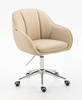 HR2055K Scaun Crem din Piele Ecologica cu Bază Cromata
