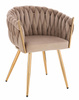 HR750 Scaun cu picioare Aurie Latte din Catifea