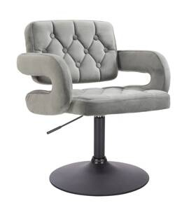 HR8403N Scaun Catifea Gray cu Bază Neagră