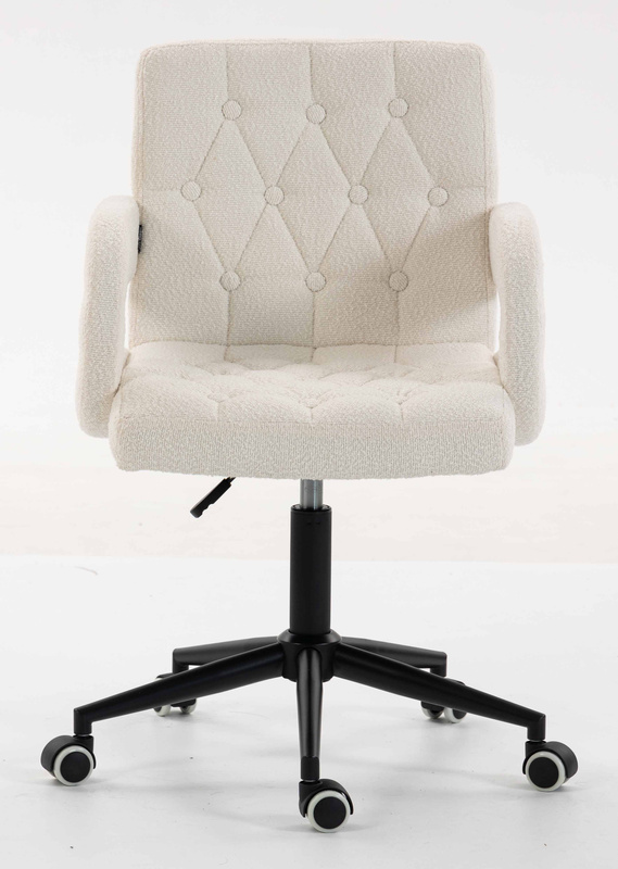 HR8404K Scaun Crem Boucle cu Bază Neagră