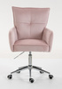 HR250K Scaun Catifea Roz Pudra Bază Cromata