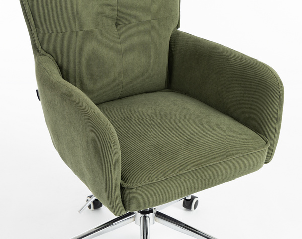 HR250K Scaun Zsályazöld Prémium Kordbársony Bază Cromata