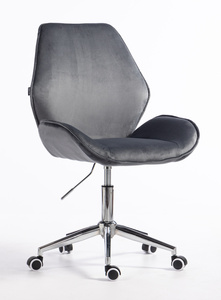 HR350K Scaun Grafit din Catifea Bază Cromata