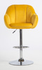 HR2055W Scaun Galbenă din Catifea cu Bază Cromata
