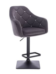 HR830KW Scaun Catifea Grafit cu Bază Neagră