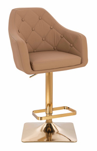 HR831KW Scaun Caramel Piele Ecologica Premium Soft cu Bază Aurie