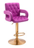 HR8404W Scaun Fucsia Catifea cu Bază Aurie