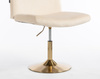 HR150N Scaun Crem din Catifea cu Bază Aurie