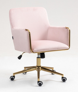 HR4318K Scaun Roz Pudra Catifea cu Bază Aurie