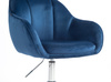 HR2055K Scaun Bleumarin din Catifea cu Bază Cromata