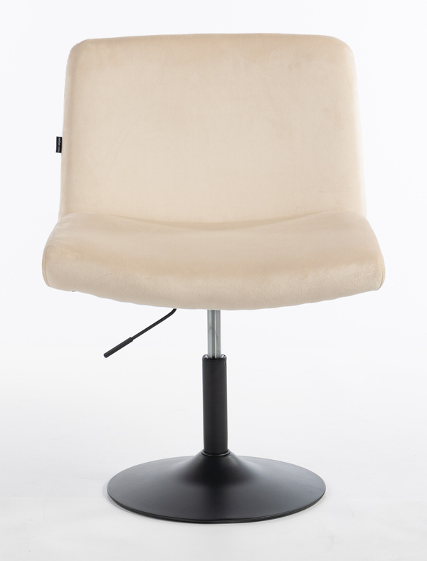 HR150N Scaun Crem din Catifea cu Bază Neagră