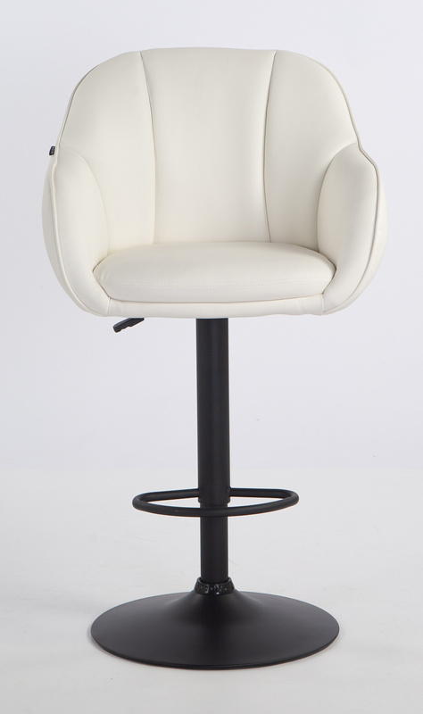 HR2055W Scaun Alb din Piele Ecologica cu Bază Neagră