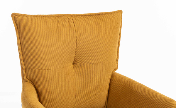 HR250K Scaun Catifea Reiată Premium Ruloare Curry Galben Bază Neagră