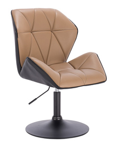 HR212N SCAUN NEGRU ȘI CARAMEL cu Bază Neagră