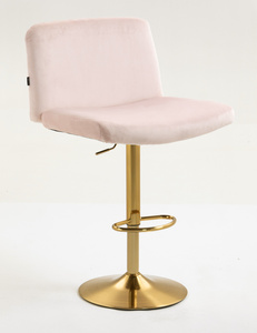 HR150W Scaun Roz Pudra din Catifea cu Bază Aurie