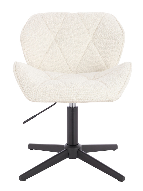 HR111CROSS Scaun Crem Boucle cu Bază Neagră