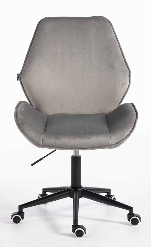 HR350K Scaun Gray din Catifea Bază Neagră