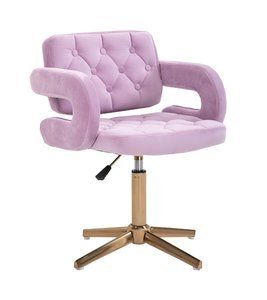 HR8403CROSS Scaun Catifea Mov Bază Aurie
