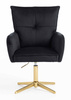 HR250CROSS Scaun Catifea Neagră Bază Aurie