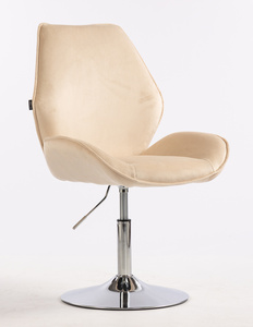 HR350N Scaun Crem din Catifea Bază Cromata