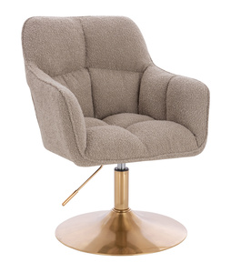 HR550N Scaun Latte Boucle cu Bază Aurie