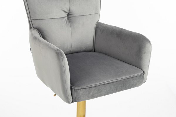 HR250KW Scaun Catifea Grafit Bază Aurie