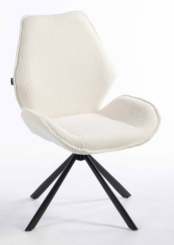 HR350 BAZĂ STEA Scaun Crem din Boucle Bază Neagră