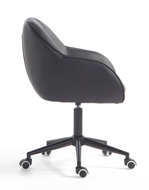 HR2055K Scaun Neagră din Piele Ecologica cu Bază Neagră