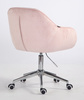 HR2055K Scaun Roz Pudra din Catifea cu Bază Cromata