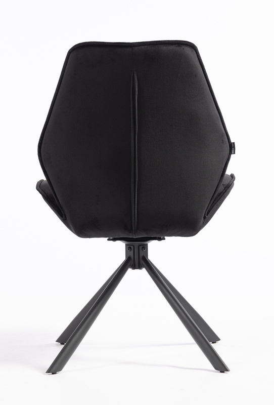 HR350 BAZĂ STEA Scaun Neagră din Catifea Bază Neagră