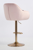 HR2055W Scaun Roz Pudra din Catifea cu Bază Aurie