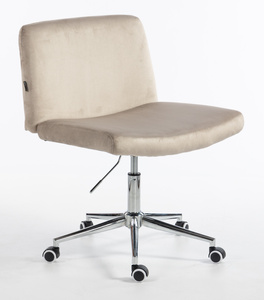 HR150K Scaun Latte din Catifea cu Bază Cromata