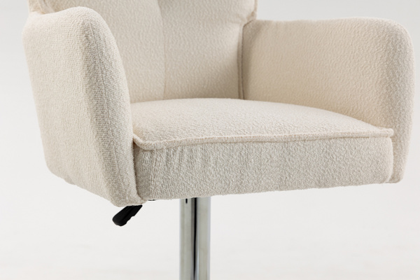 HR250W Scaun Crem Boucle Bază Cromata