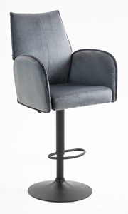 HR280W Scaun Grafit din Catifea cu Bază Neagră