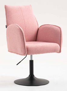 HR280N Scaun Roz Pudra Boucle cu Bază Neagră