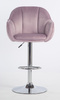 HR2055W Scaun Mov din Catifea cu Bază Cromata