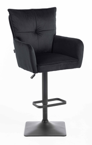 HR250KW Scaun Catifea Neagră Bază Neagră