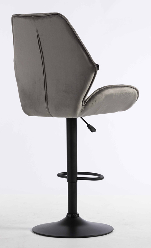 HR350W Scaun Gray din Catifea Bază Neagră
