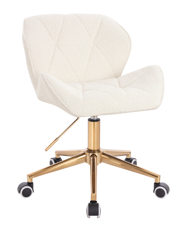 HR111K Scaun Crem Boucle cu Bază Aurie