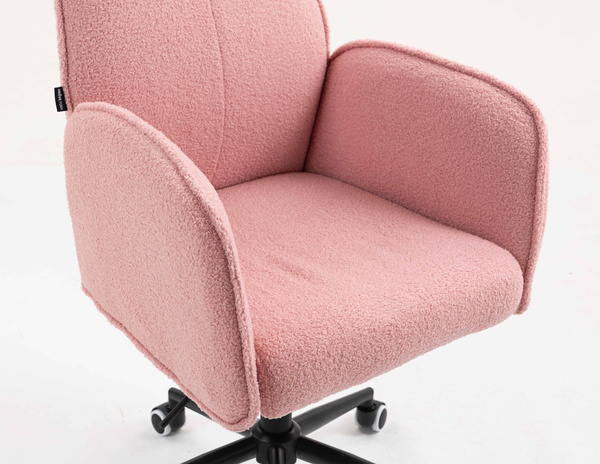 HR280K Scaun Roz Pudra Boucle cu Bază Neagră