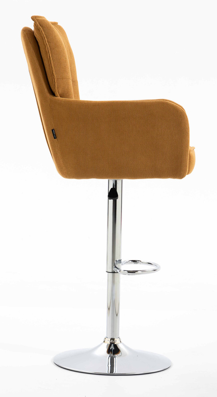 HR250W Scaun Catifea Reiată Premium Ruloare Curry Galben Bază Cromata