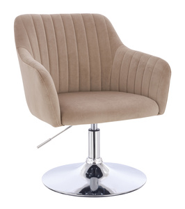 HR190N Scaun Latte din Catifea cu Bază Cromata
