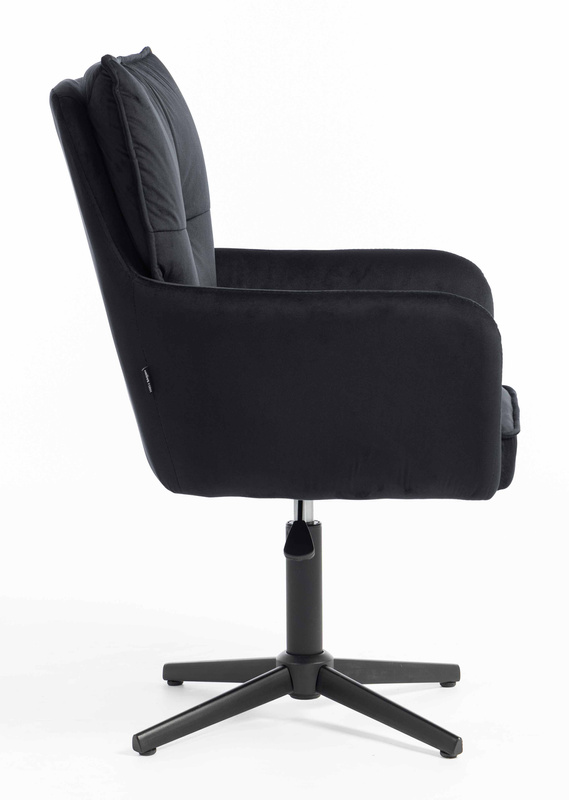 HR250CROSS Scaun Catifea Neagră Bază Neagră