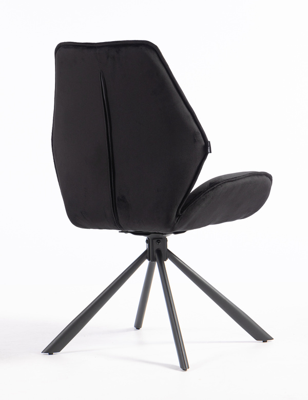 HR350 BAZĂ STEA Scaun Neagră din Catifea Bază Neagră