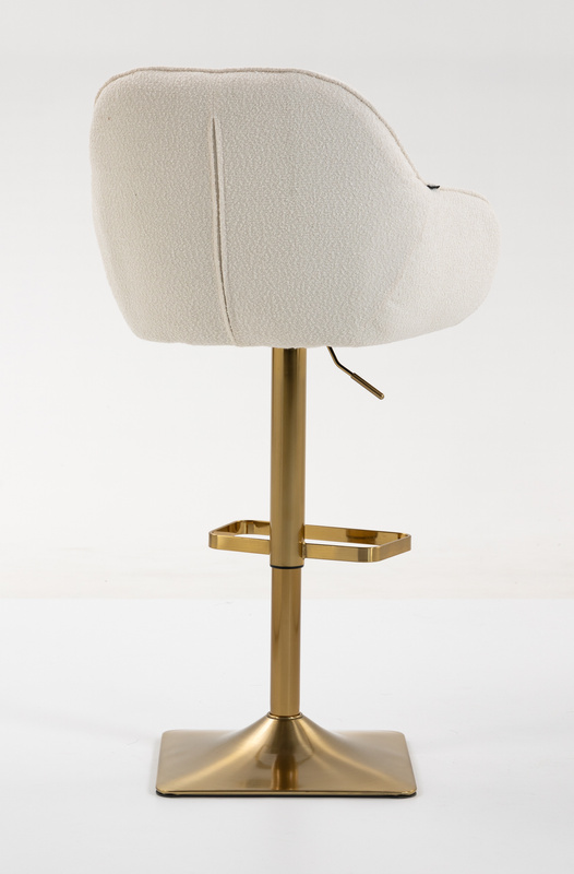 HR2055KW Scaun Crem din Boucle cu Bază Aurie