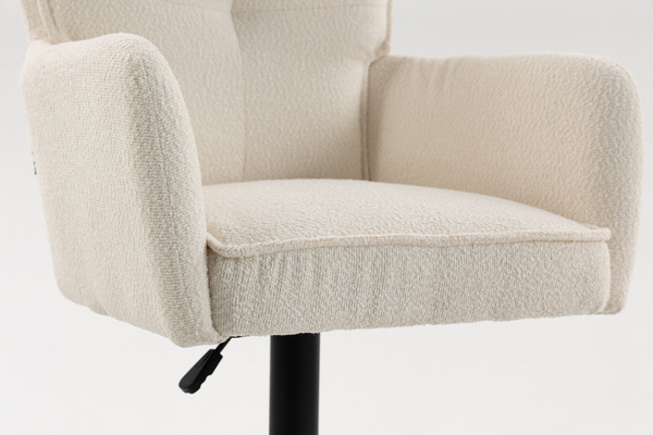 HR250W Scaun Crem Boucle Bază Neagră