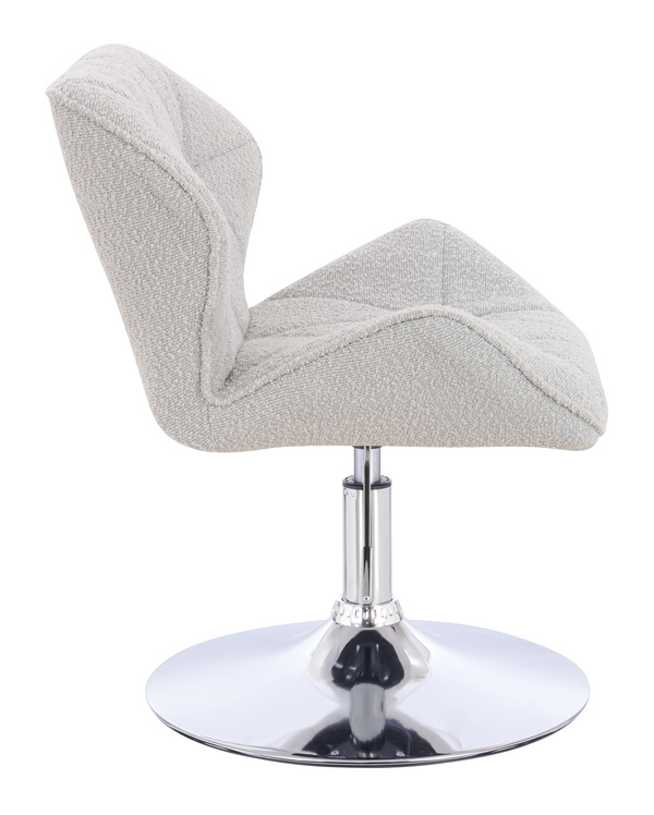 HR111N Scaun Gri Boucle cu Bază Cromata