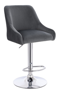 HR920W Scaun Grafit din Catifea cu Bază Cromata