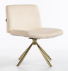 HR150 BAZĂ STEA Scaun Crem din Catifea cu Bază Aurie
